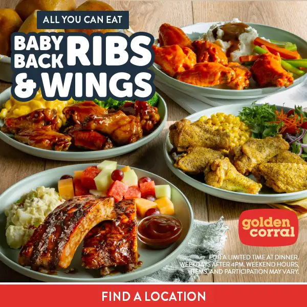 golden corral ribs menu