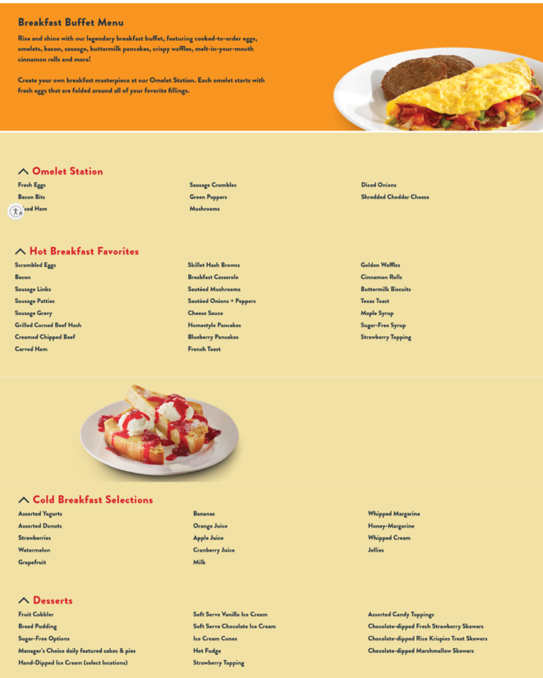 Golden Corral Prices & Buffet Menu for Breakfast, Lunch, and Dinner 2026